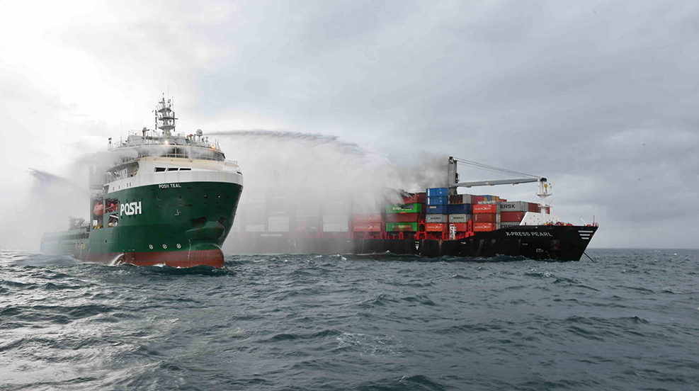 Containership Off Sri-Lanka Catches Fire